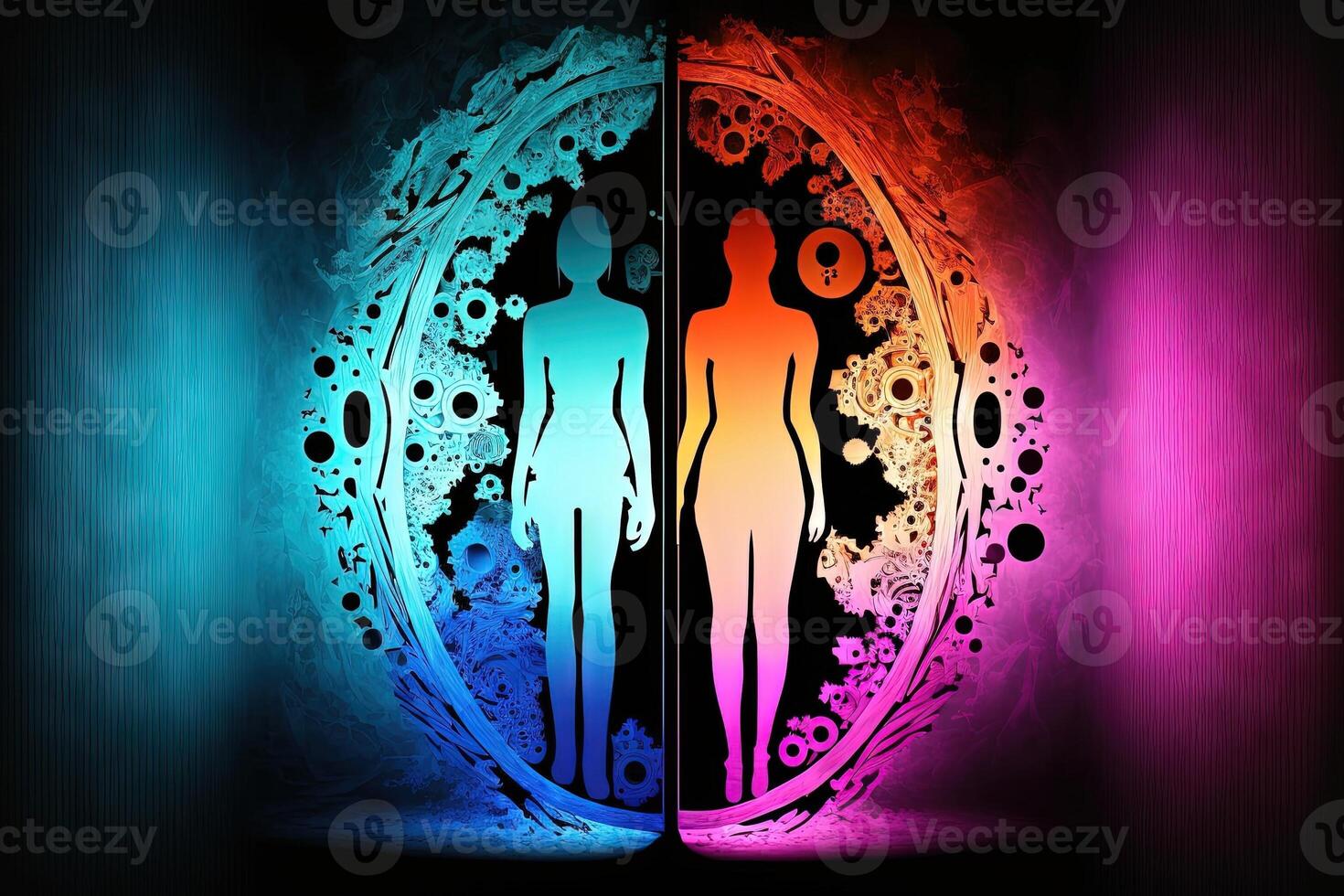 Gender spectrum abstract concept of human diversity using different colors illustration photo