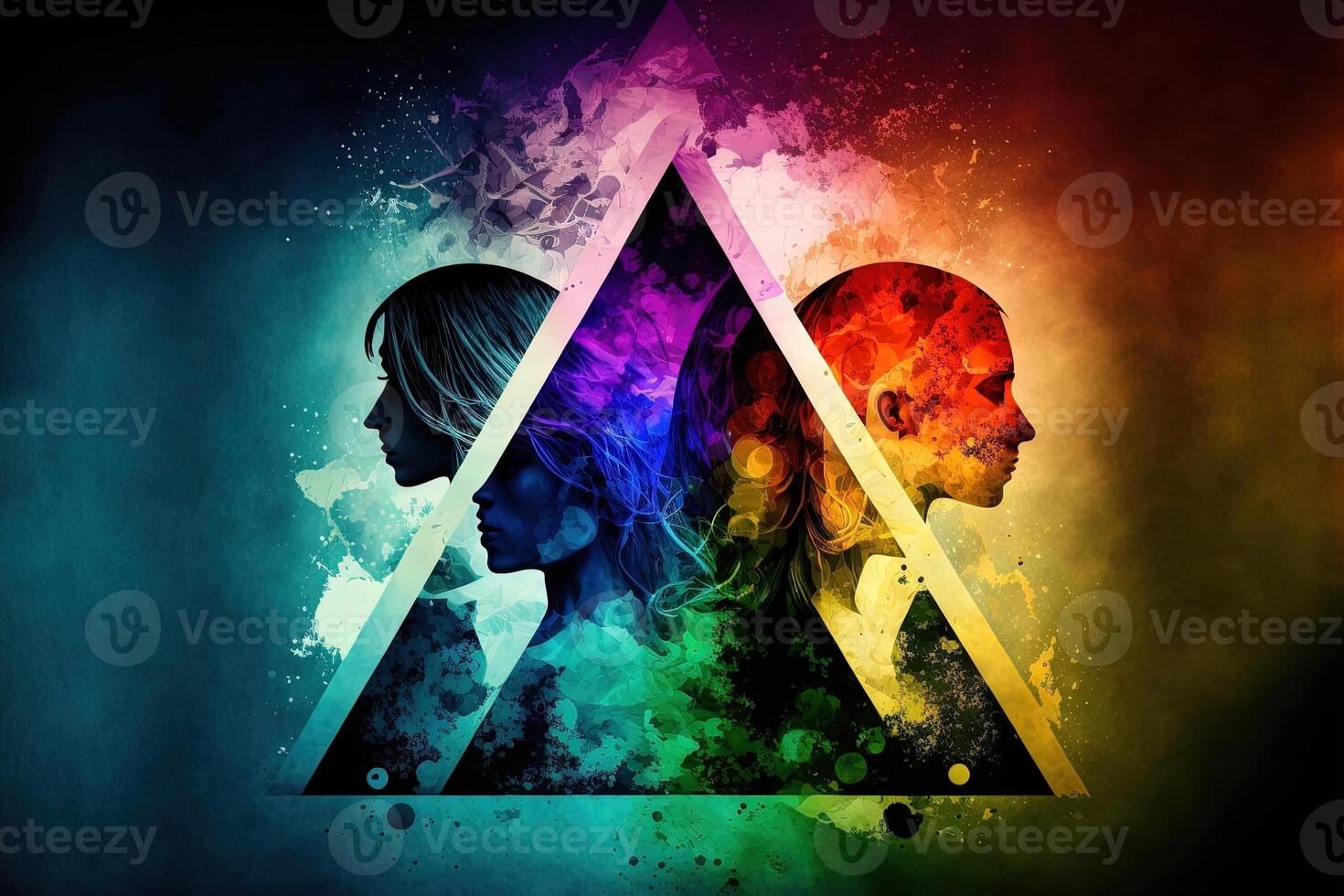 Gender spectrum abstract concept of human diversity using different colors illustration photo