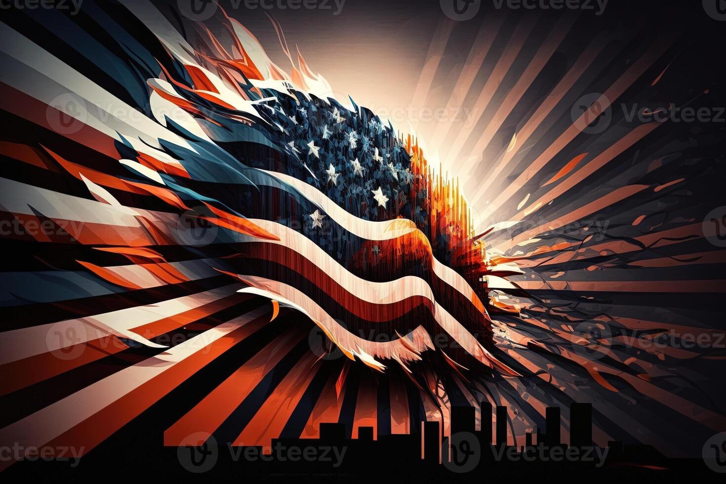 Memorial Day - Remember and Honor Poster celebration. American national holiday abstract background illustration photo