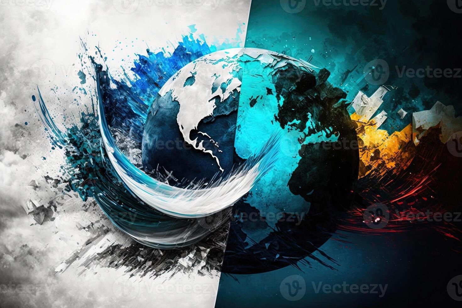 United Nations Day UN is Peace, dignity, and equality on a healthy planet, abstract illustration photo