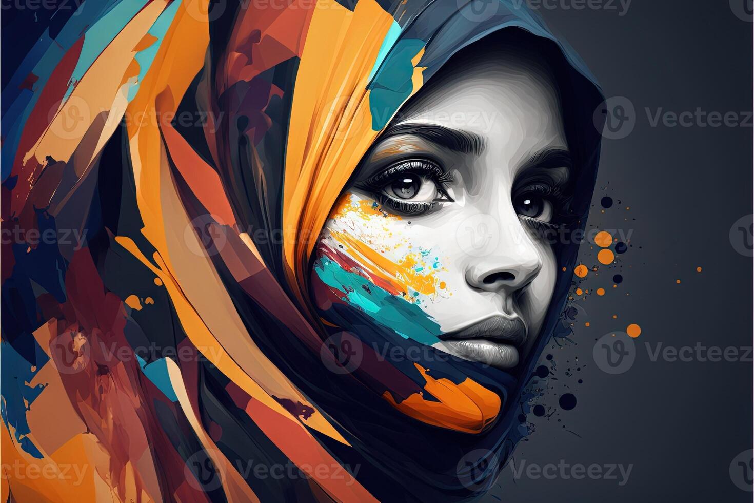 World Hijab day on february 1, hijab girl women head cover abstract representation photo