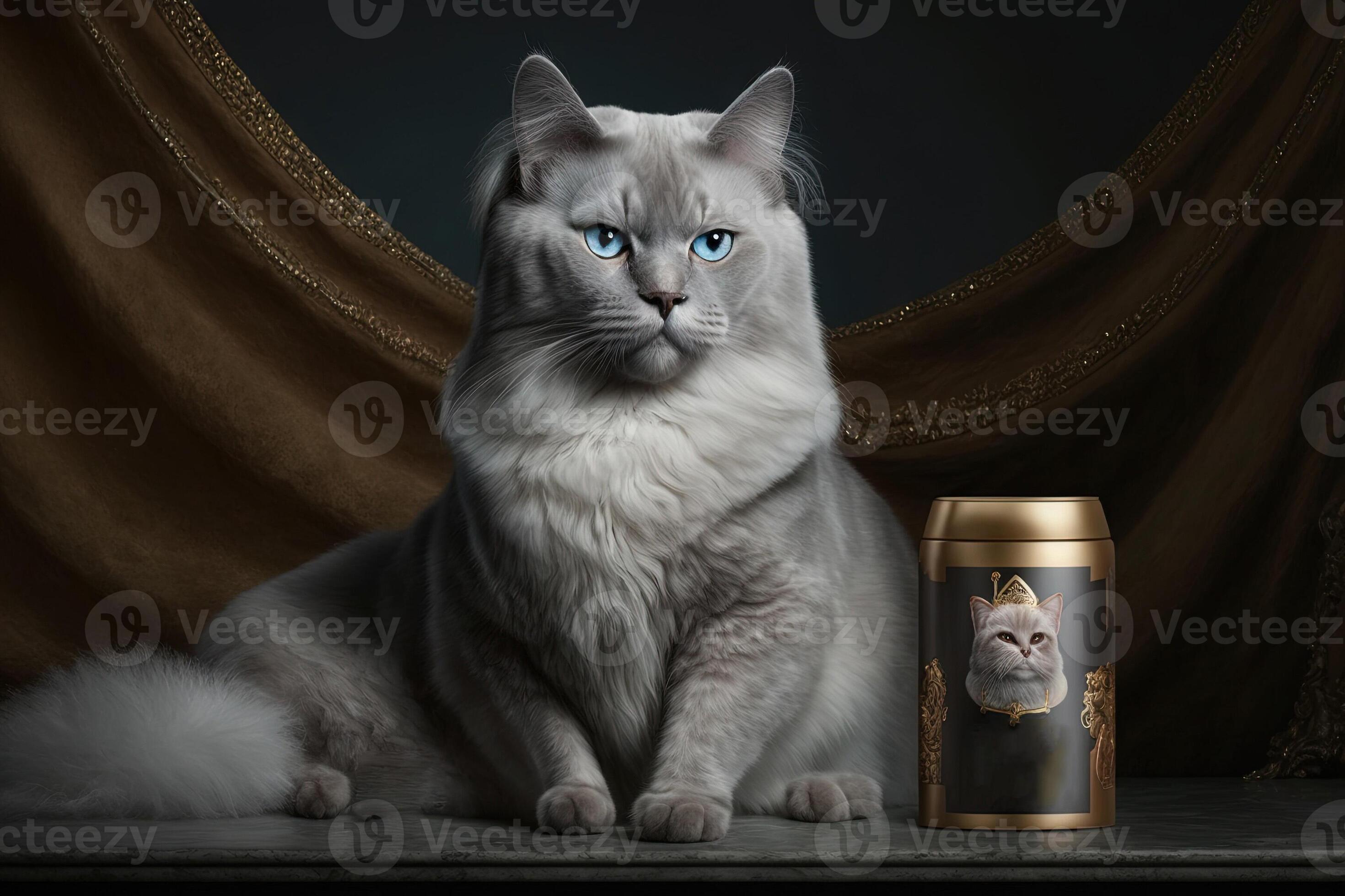 cat modeling for a luxury ultra expensive cat food line product