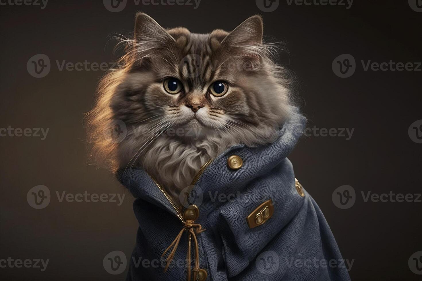 cat Modeling for a luxury line of high end cat clothing illustration photo