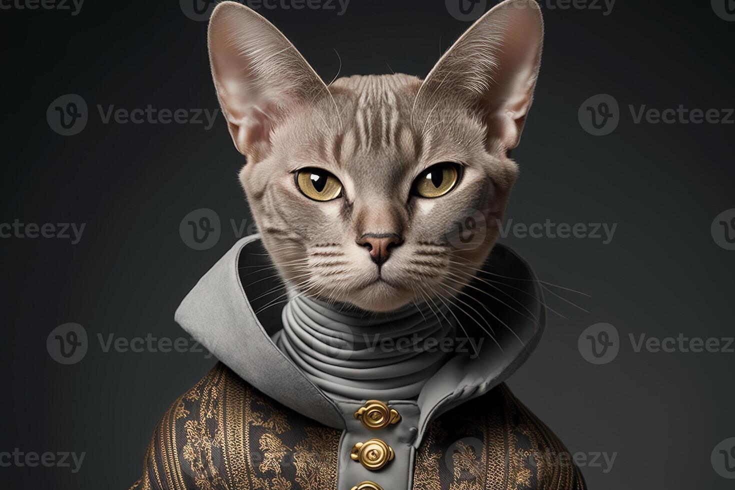cat Modeling for a luxury line of high end cat clothing illustration photo