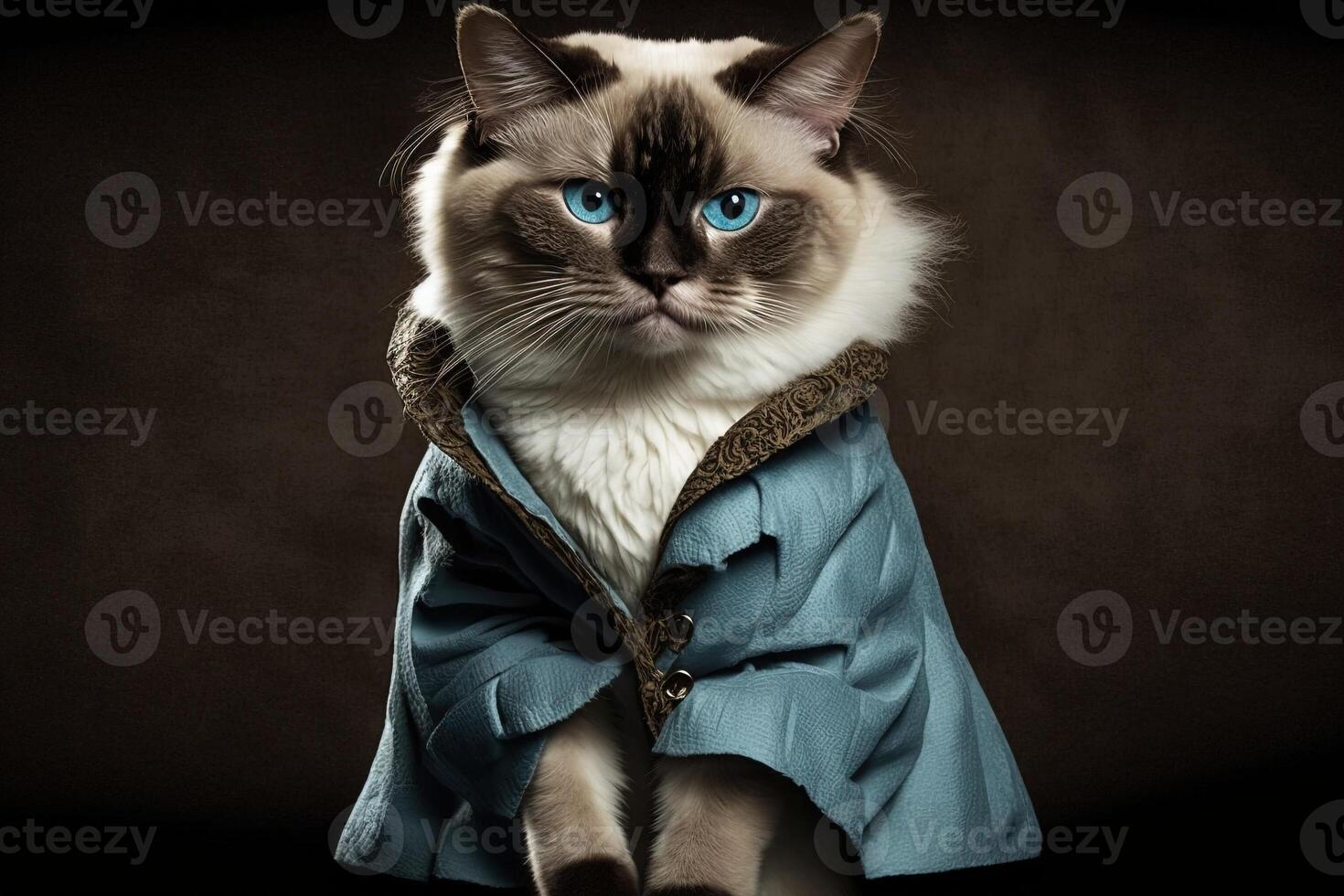 cat Modeling for a luxury line of high end cat clothing illustration photo