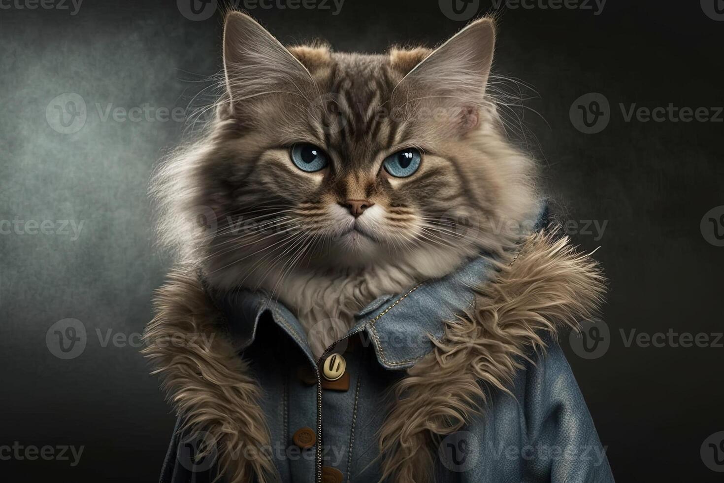 cat Modeling for a luxury line of high end cat clothing illustration photo