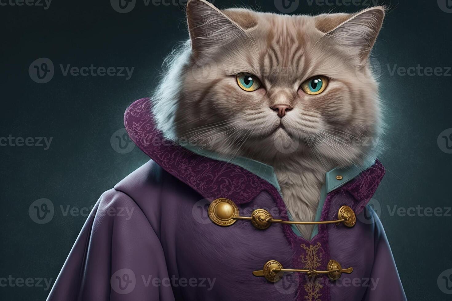 cat Modeling for a luxury line of high end cat clothing illustration photo