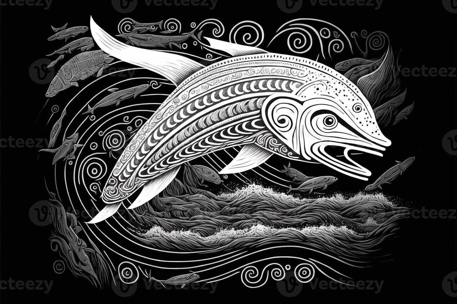 Tribal Salmon Stock Vector Illustration and Royalty Free Tribal Salmon  Clipart