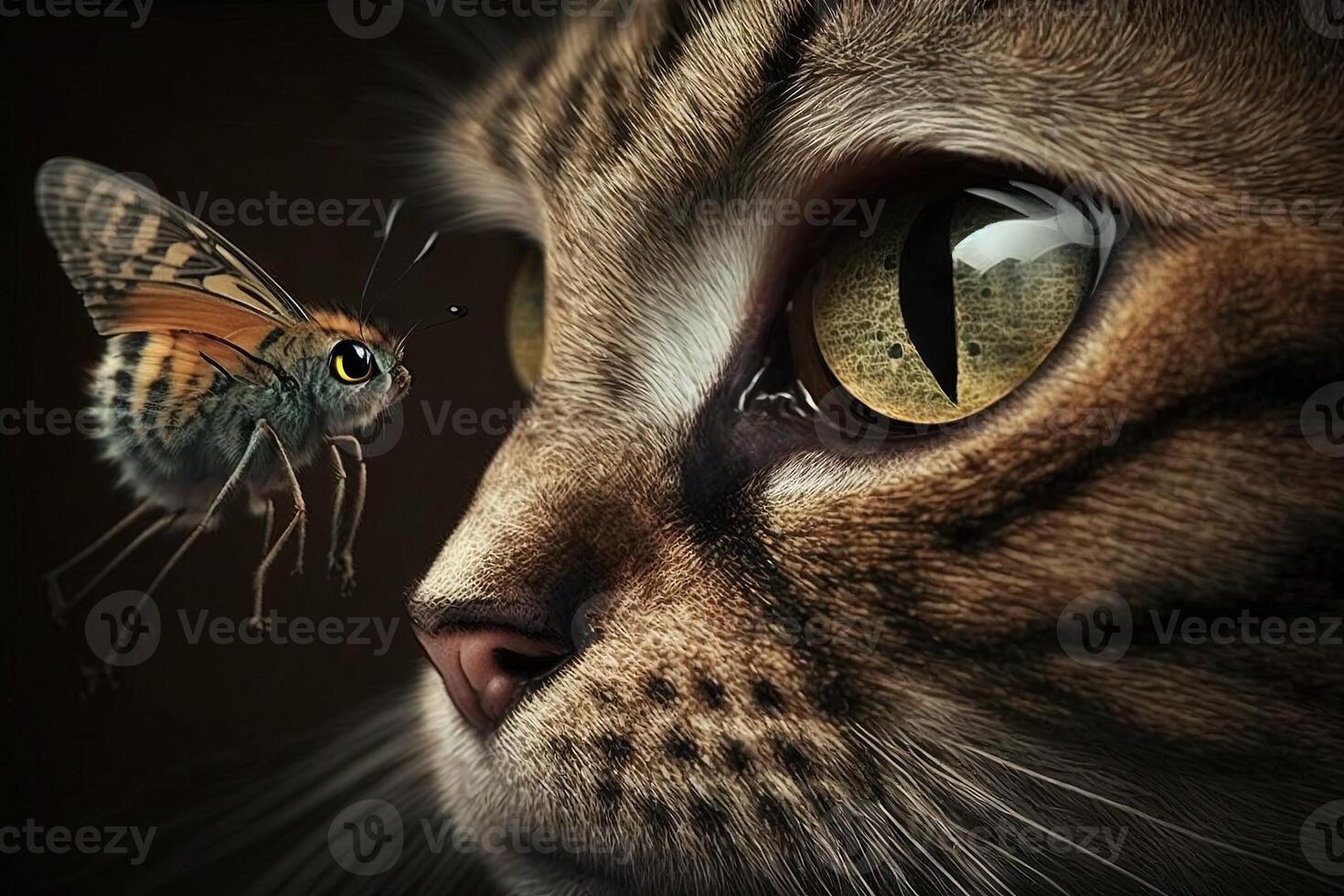 cat is a fly illustration photo