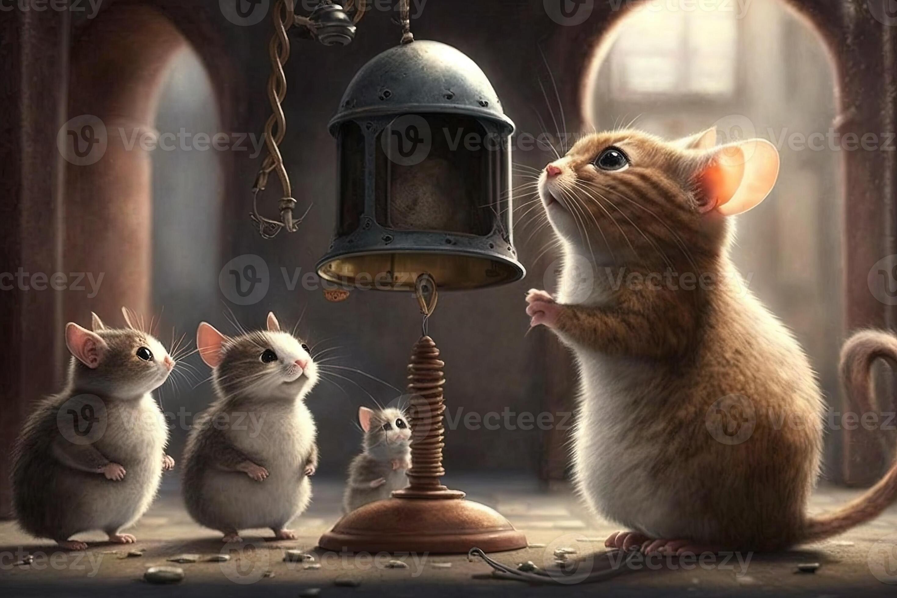 Belling the Cat. The mice plan to place the bell on the cat. story or