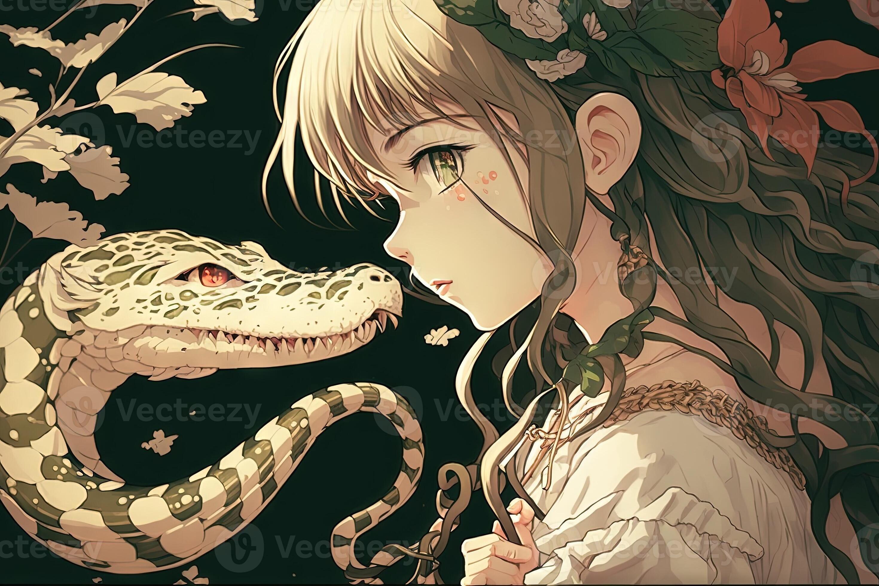 Jaune the Snake Demon  Fantasy character design Character art Anime snake
