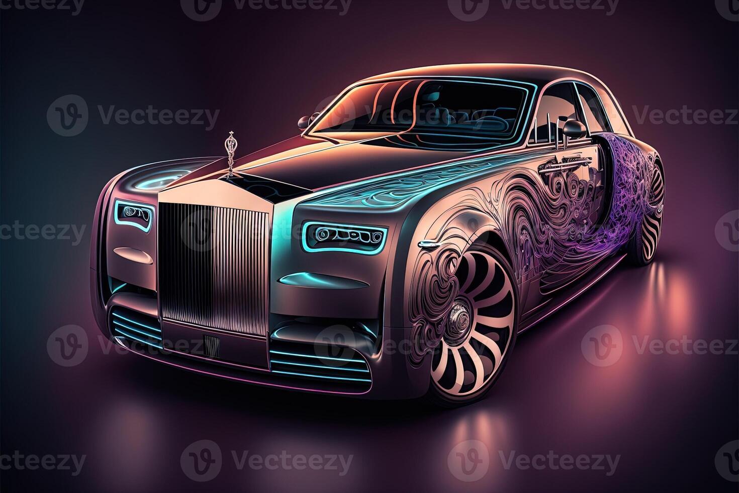 shiny sport car of the future illustration photo