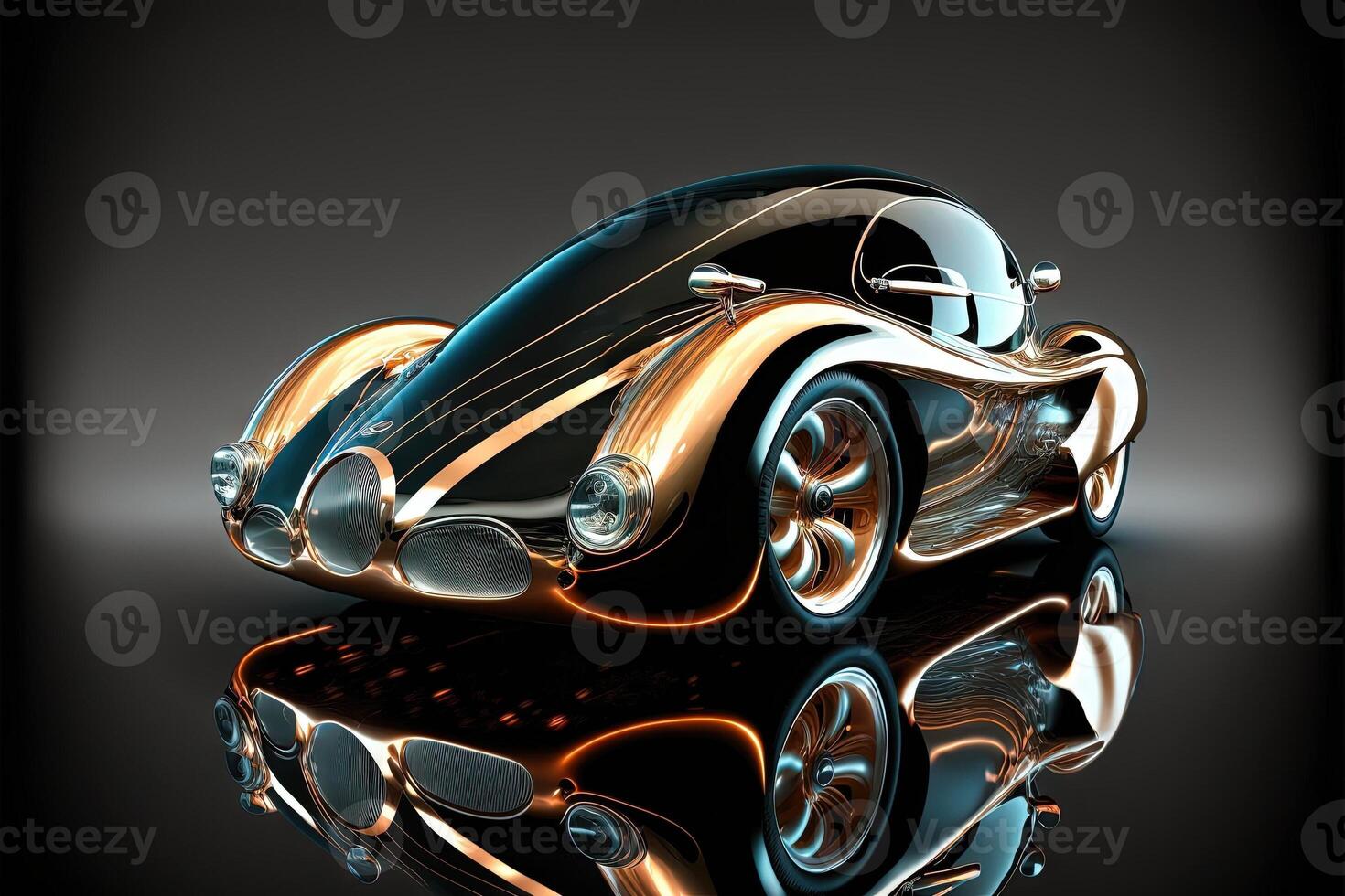 shiny sport car of the future illustration photo