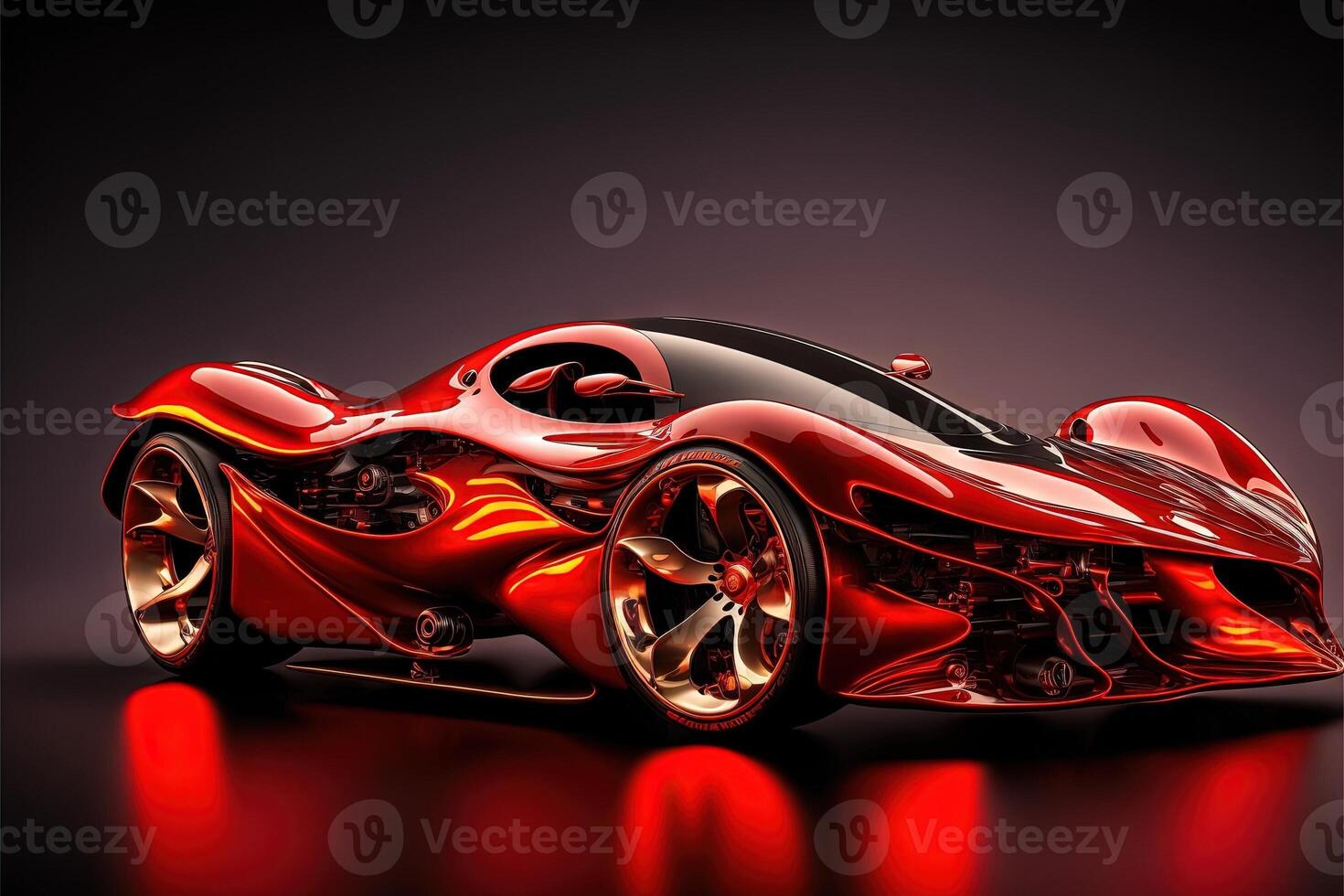 shiny sport car of the future illustration photo