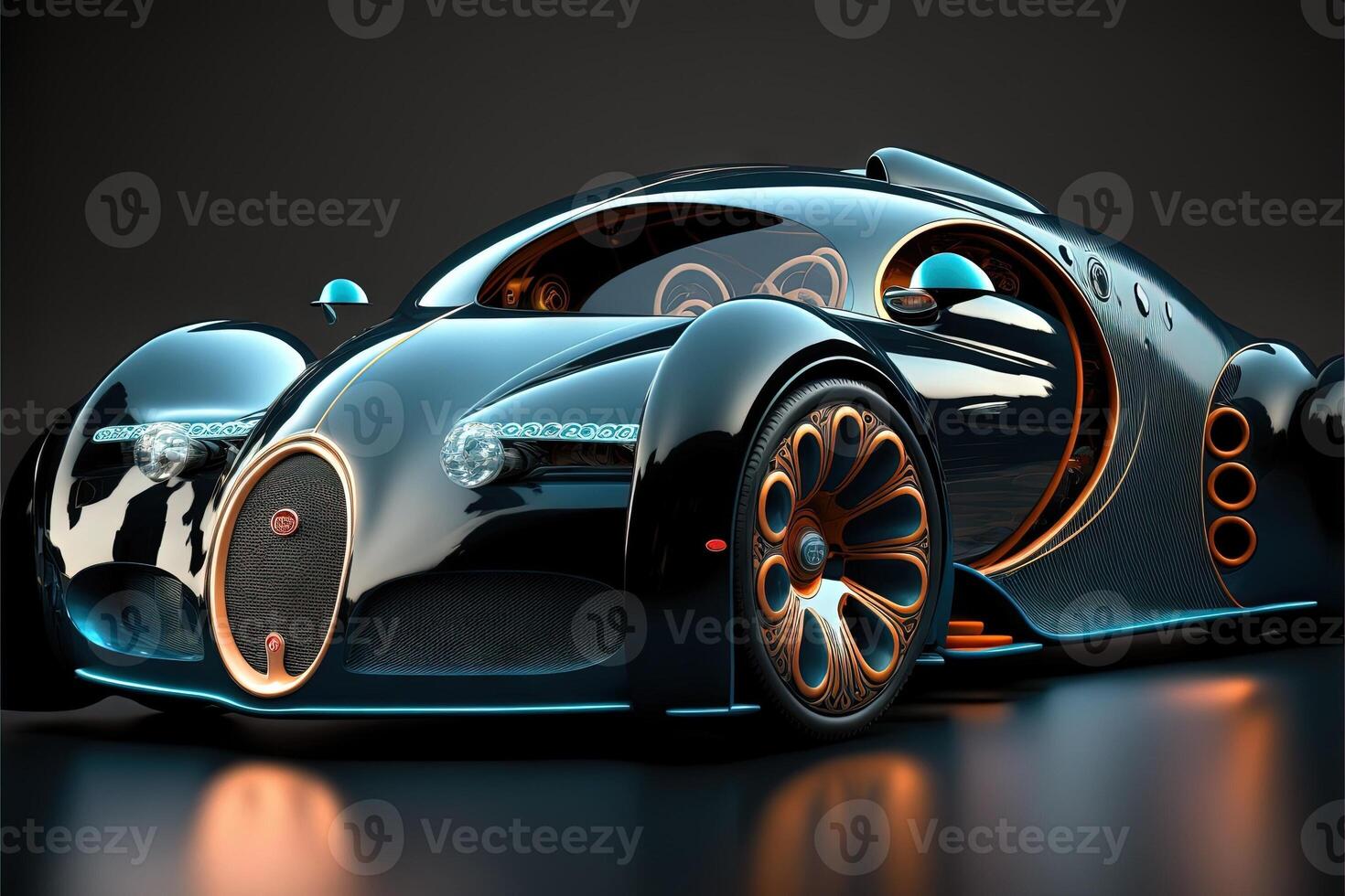 shiny sport car of the future illustration photo