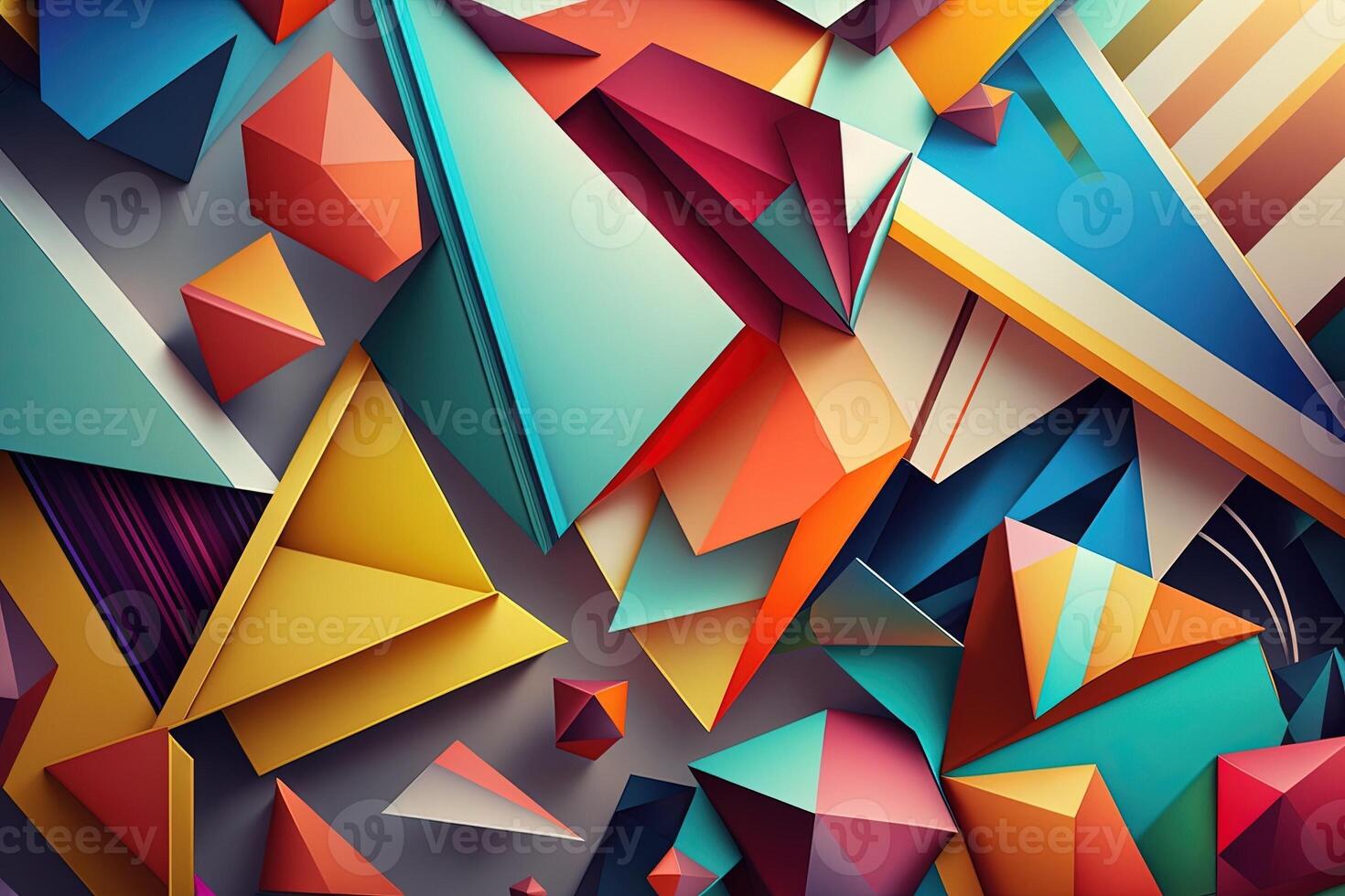 Abstract background of colorful geometric shapes illustration photo