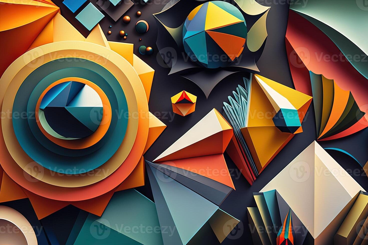 Abstract background of colorful geometric shapes illustration photo