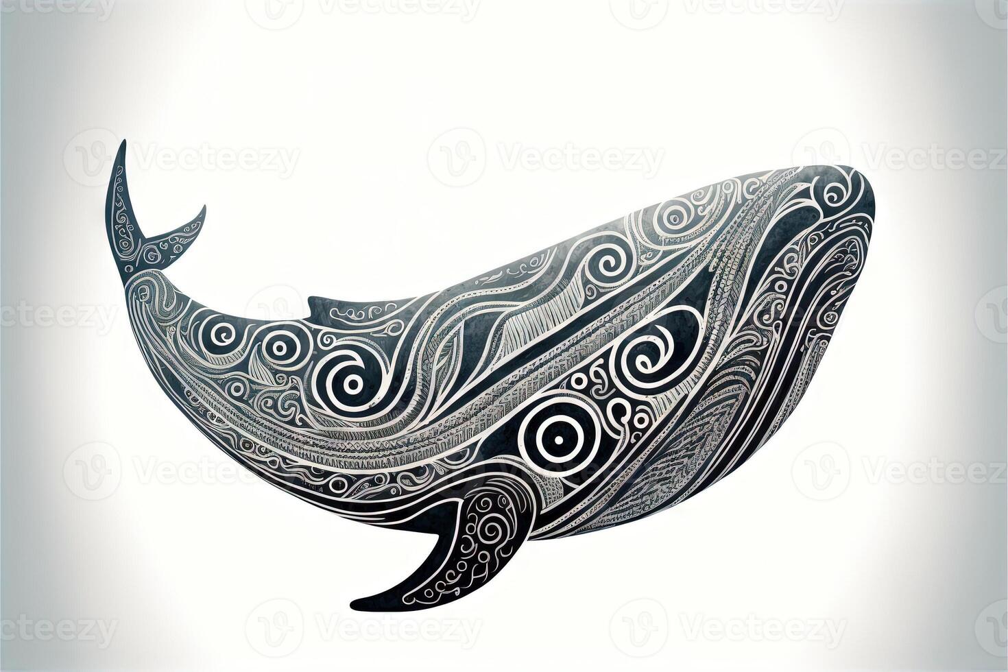 maori tribal whale sketch Polynesian tattoo pattern illustration photo