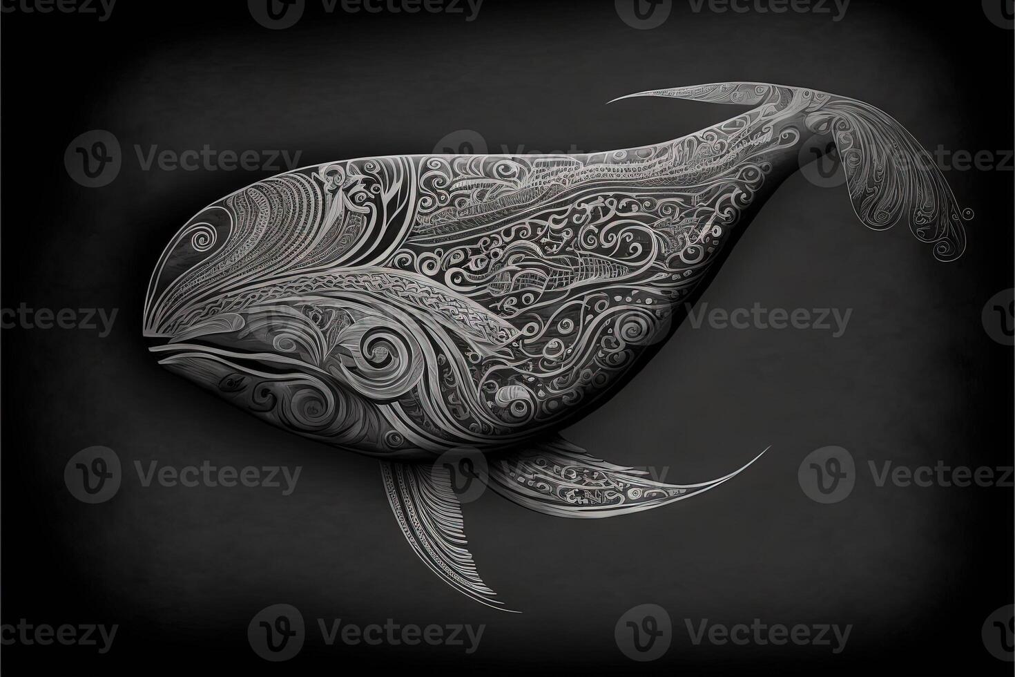 maori tribal whale sketch Polynesian tattoo pattern illustration photo