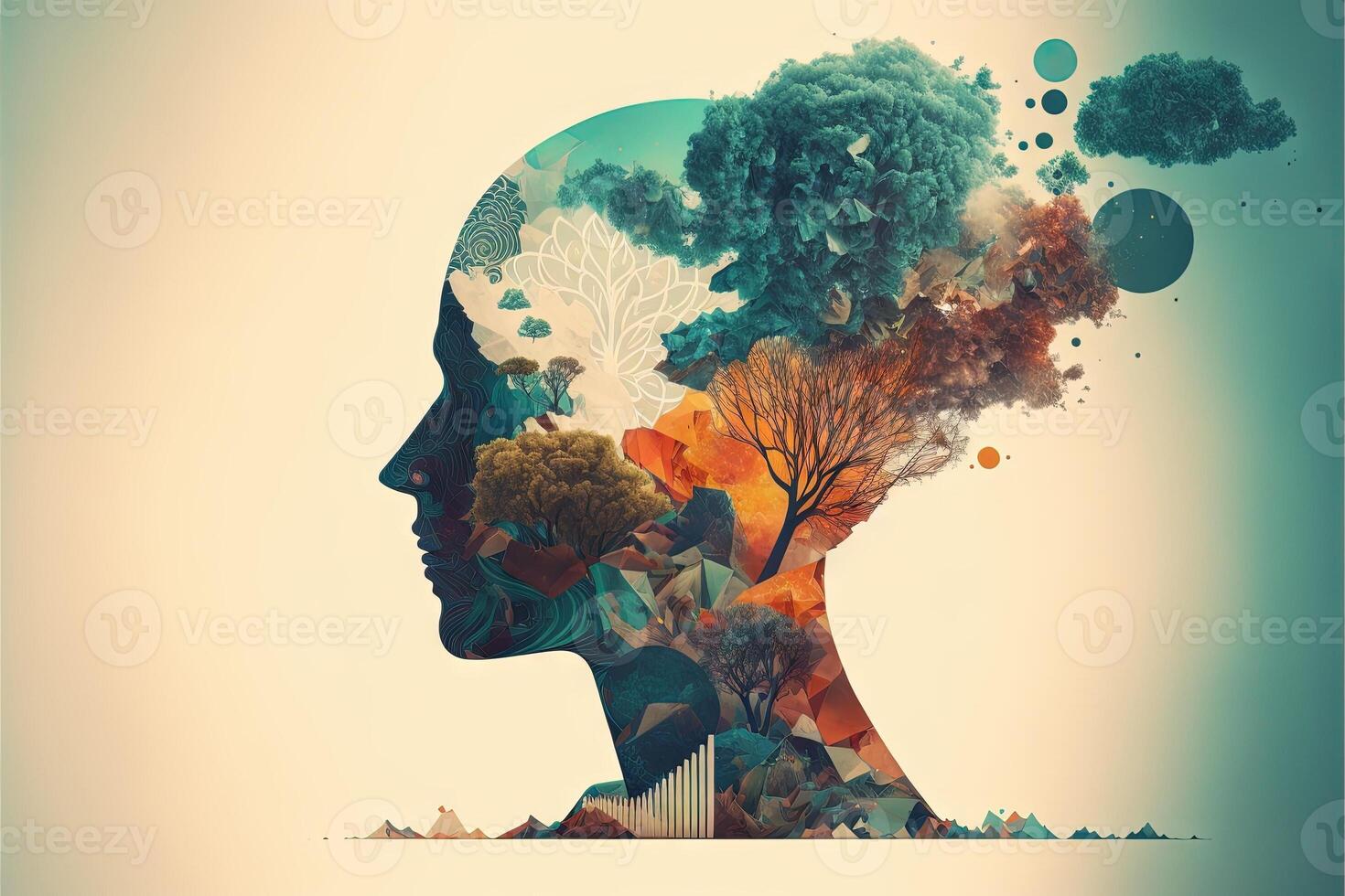 Abstract concept of mindfulness and slow living illustration photo