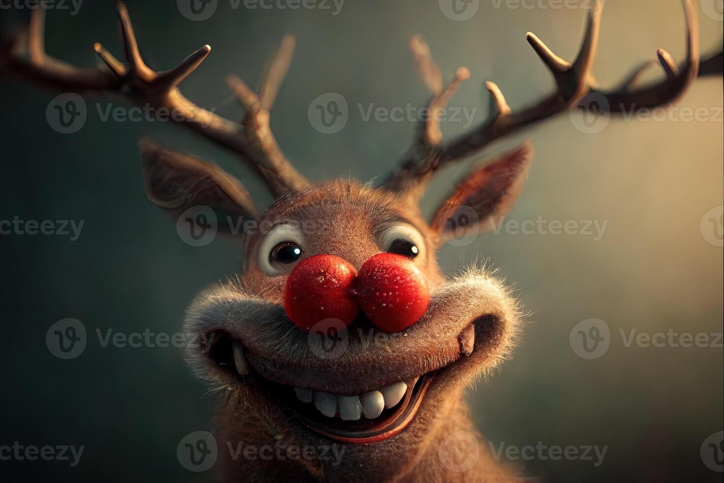 Rudolph the Red-nosed Reindeer illustration, Christmas concept photo