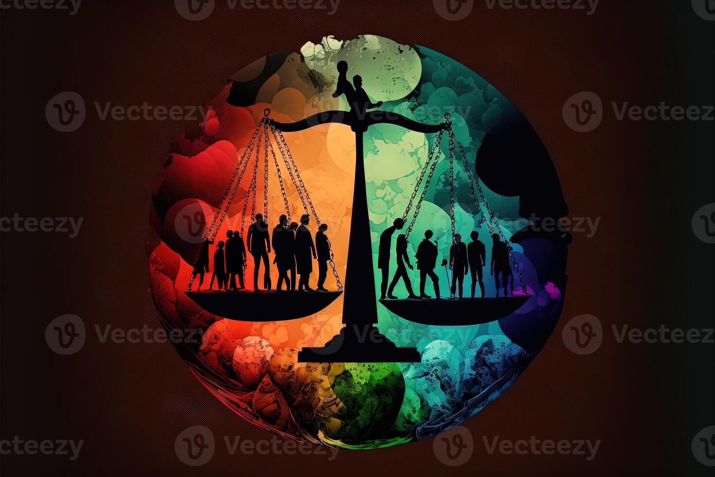 Social Justice abstract concept for equal rights and social fairness i illustration photo