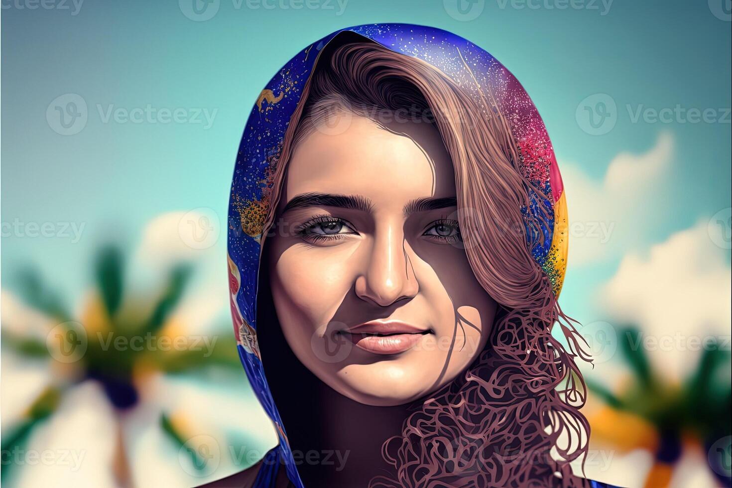 World Hijab day on february 1, hijab girl women head cover abstract representation photo