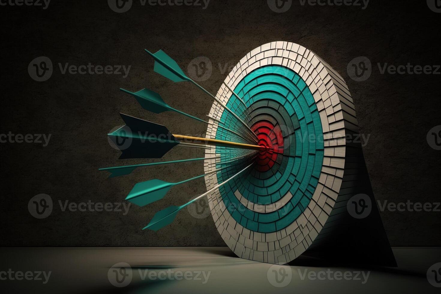 arrow hitting the center of target illustration photo
