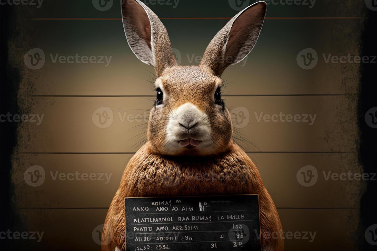 Hare rabbit bad Animal police mugshot line up photo