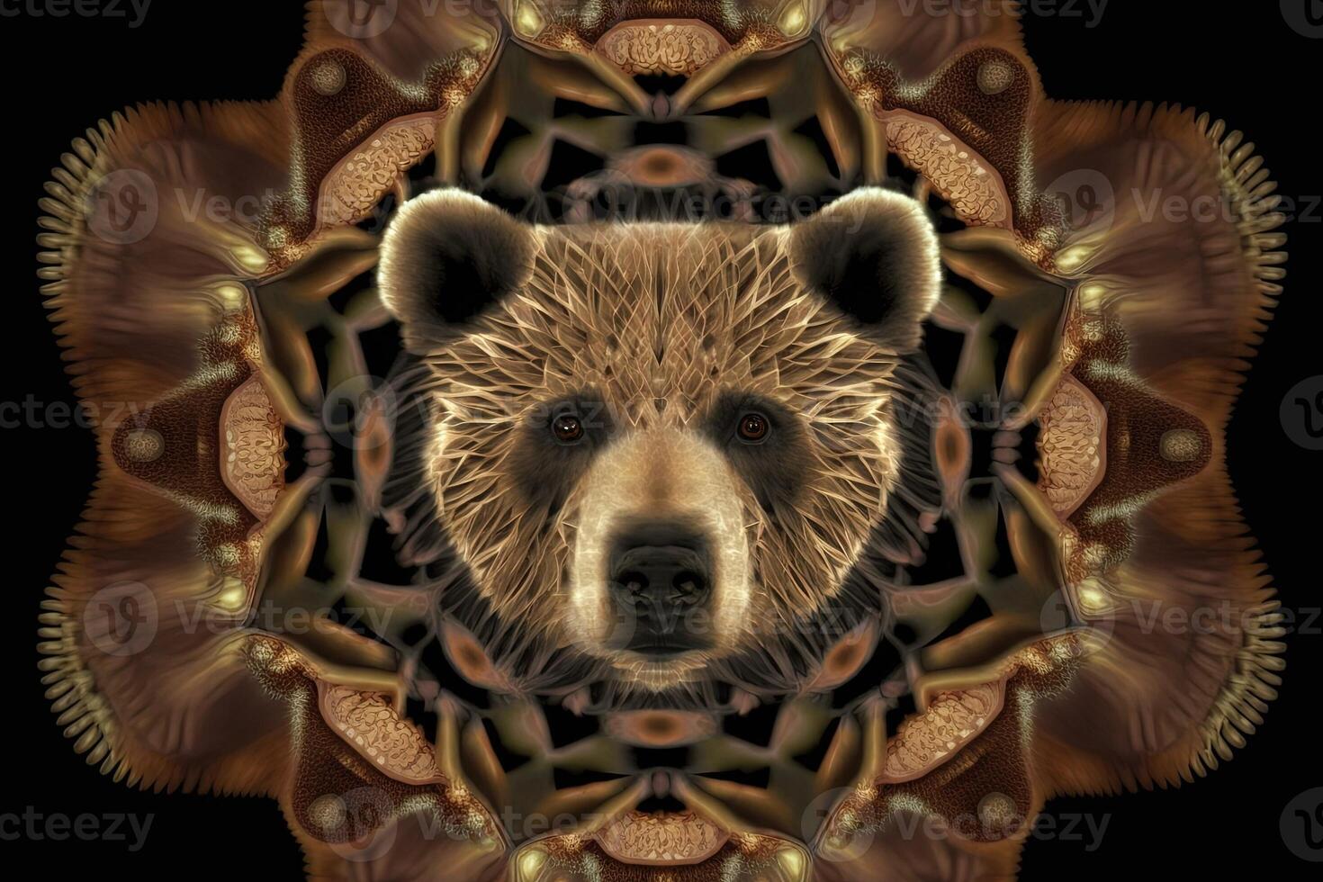 Bear Animal mandala fractal illustration photo