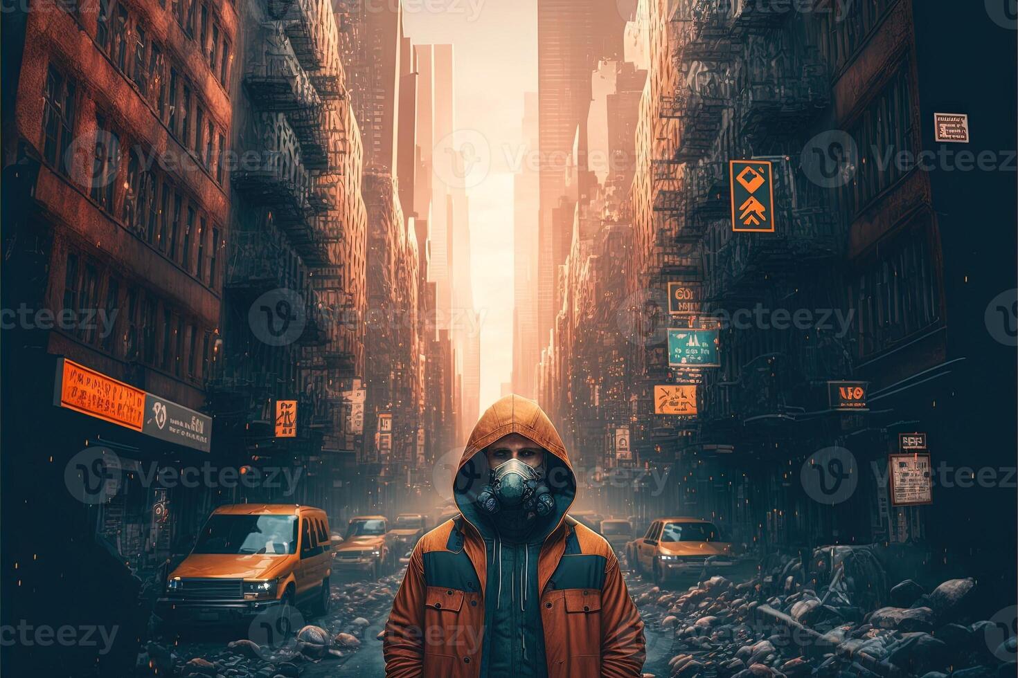 empty city because of return of covid coronavirus pandemic illustration photo