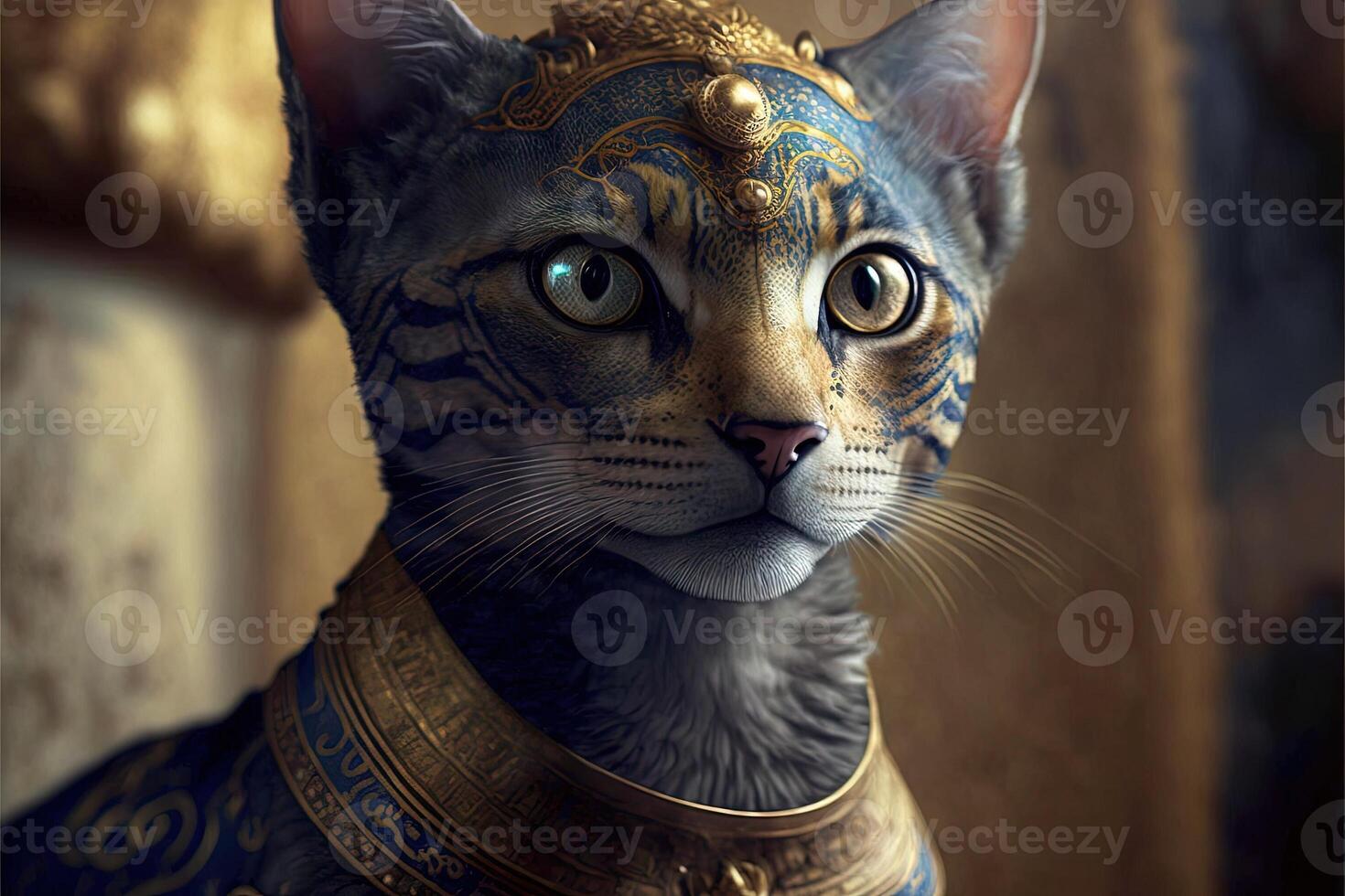 Phytagoras Cat as famous historic character illustration photo