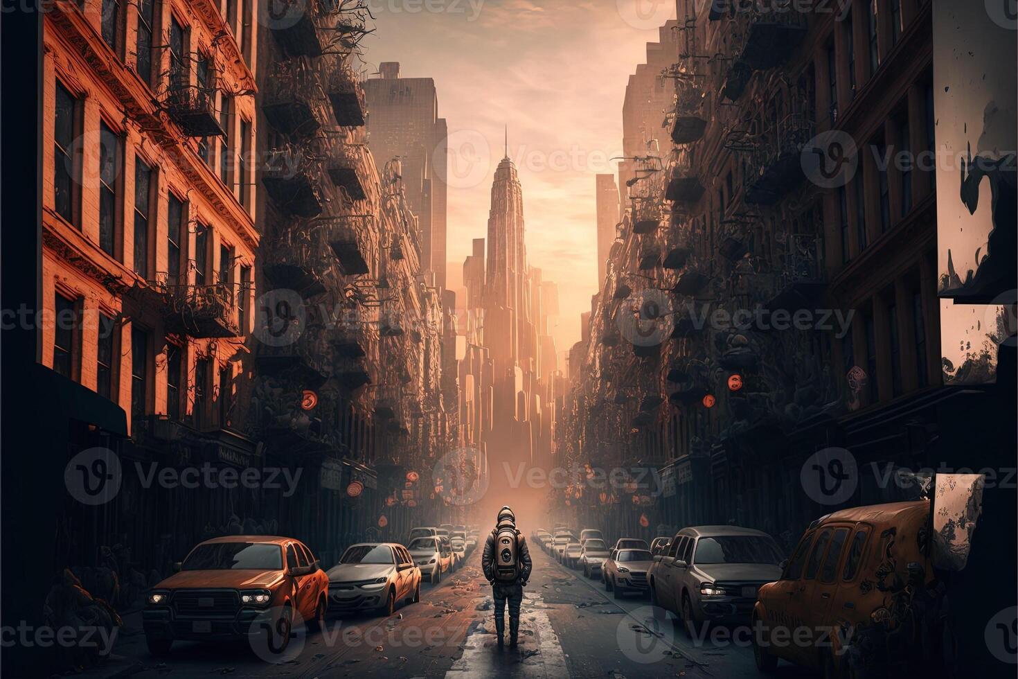 empty city because of return of covid coronavirus pandemic illustration photo