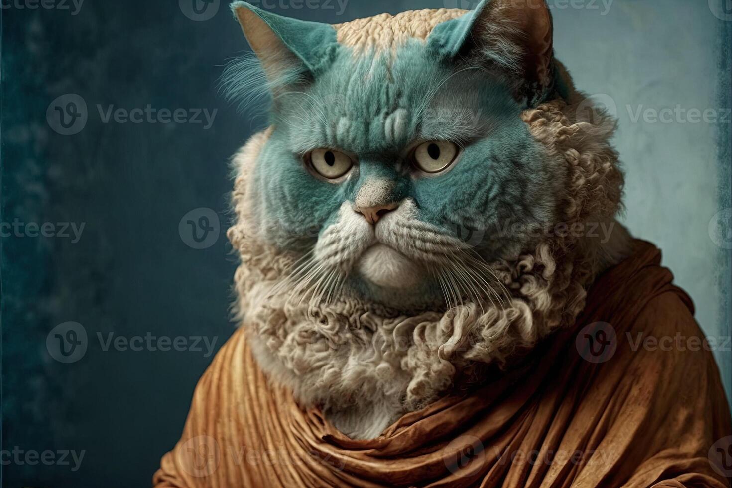 Socrates Cat as famous historic character illustration photo