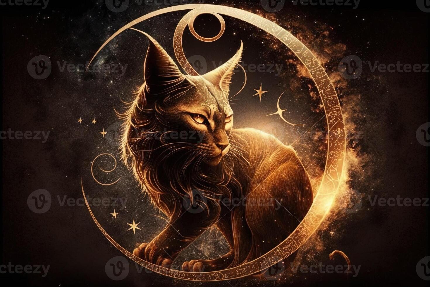 Capricorn cat zodiacal sign illustration photo