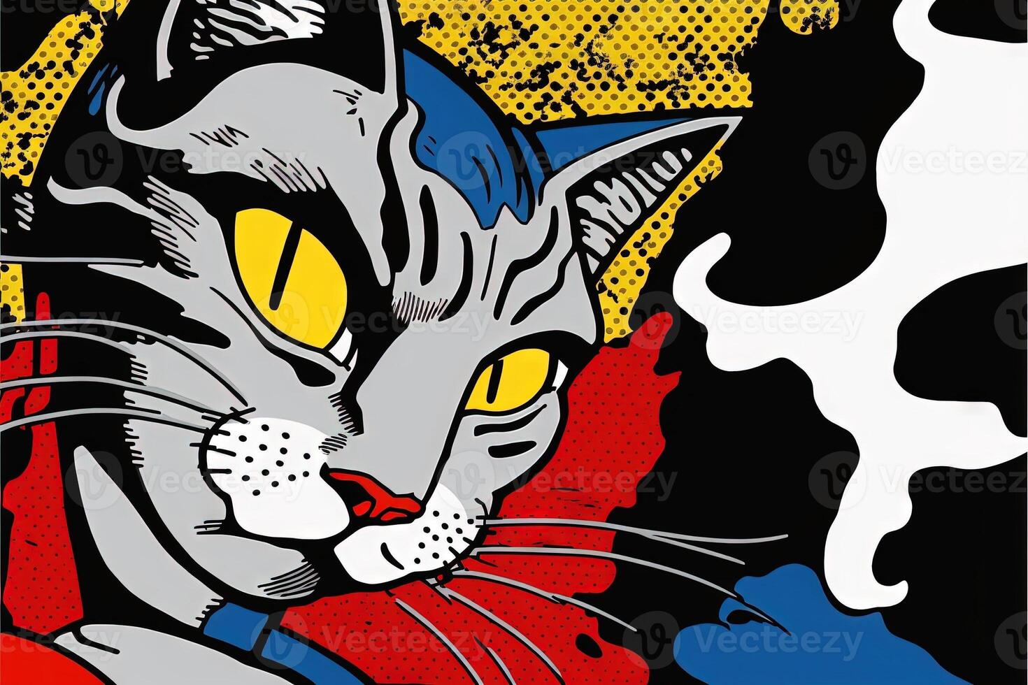 linda gato gatito en vistoso popular Arte ilustración generativo ai foto