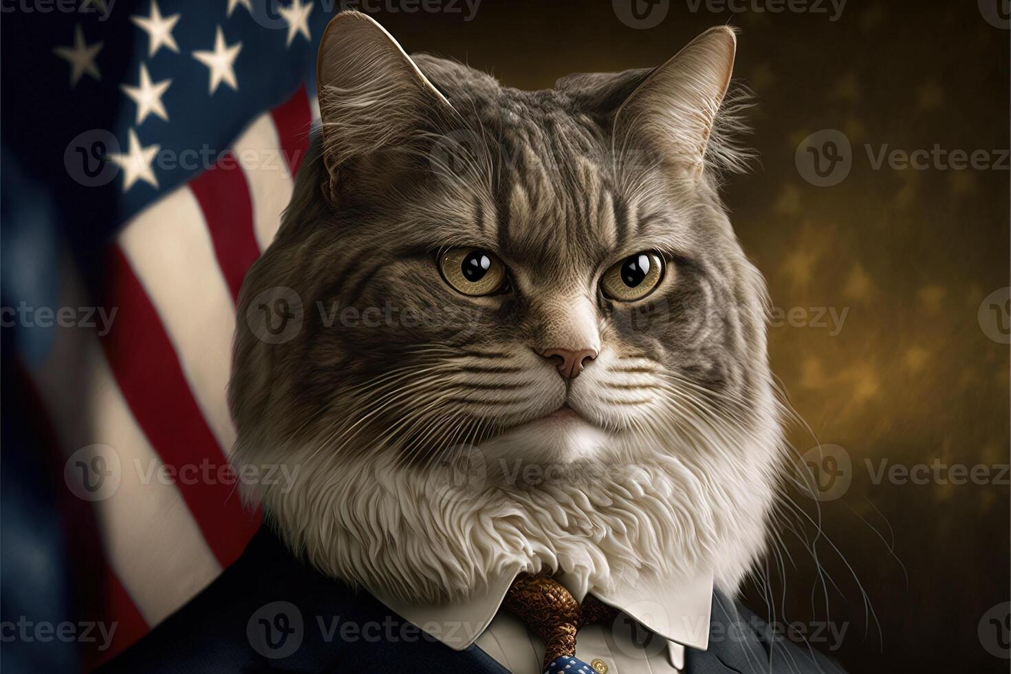 cat president of united states illustration photo