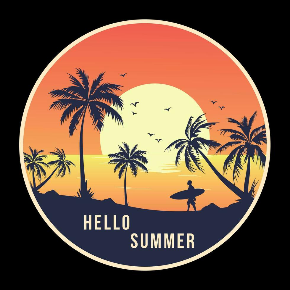 Vintage Summer T-shirt Design vector