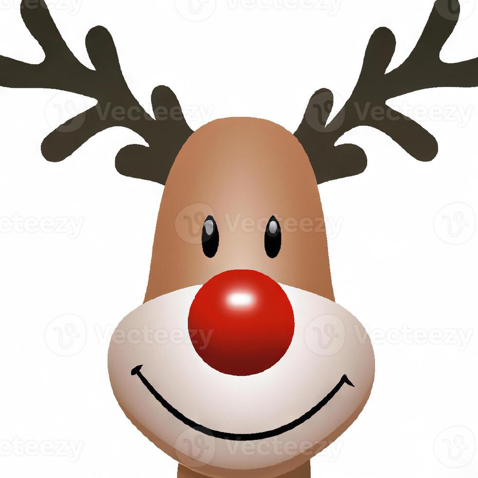 Rudolph the Red-nosed Reindeer illustration, Christmas concept photo