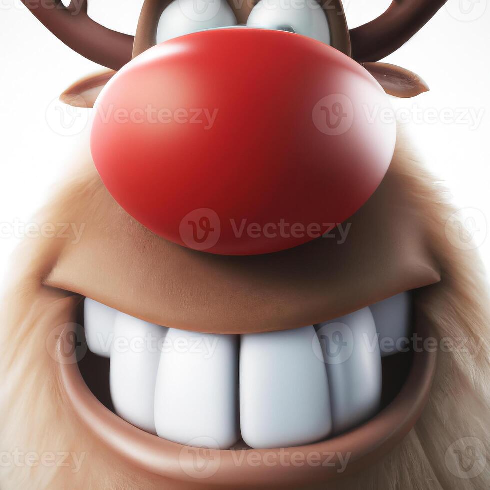 Rudolph the Red-nosed Reindeer illustration, Christmas concept photo