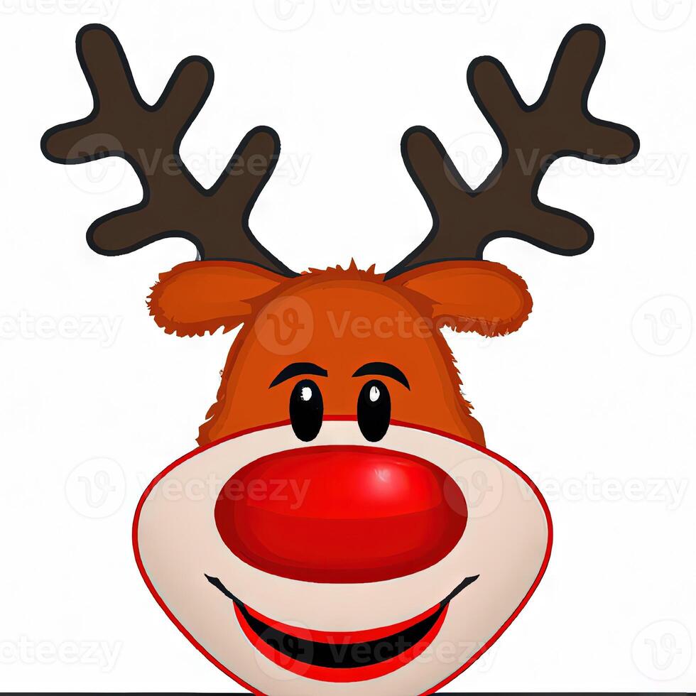 Rudolph the Red-nosed Reindeer illustration, Christmas concept photo