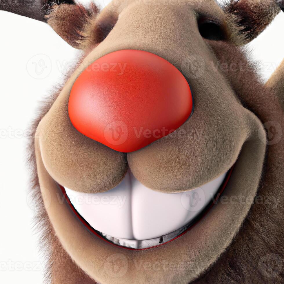 Rudolph the Red-nosed Reindeer illustration, Christmas concept photo