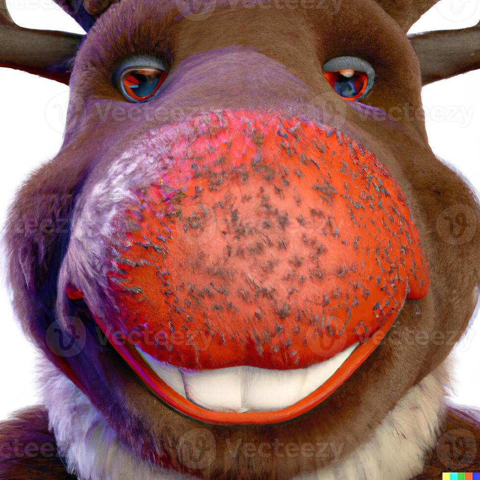 Rudolph the Red-nosed Reindeer illustration, Christmas concept photo