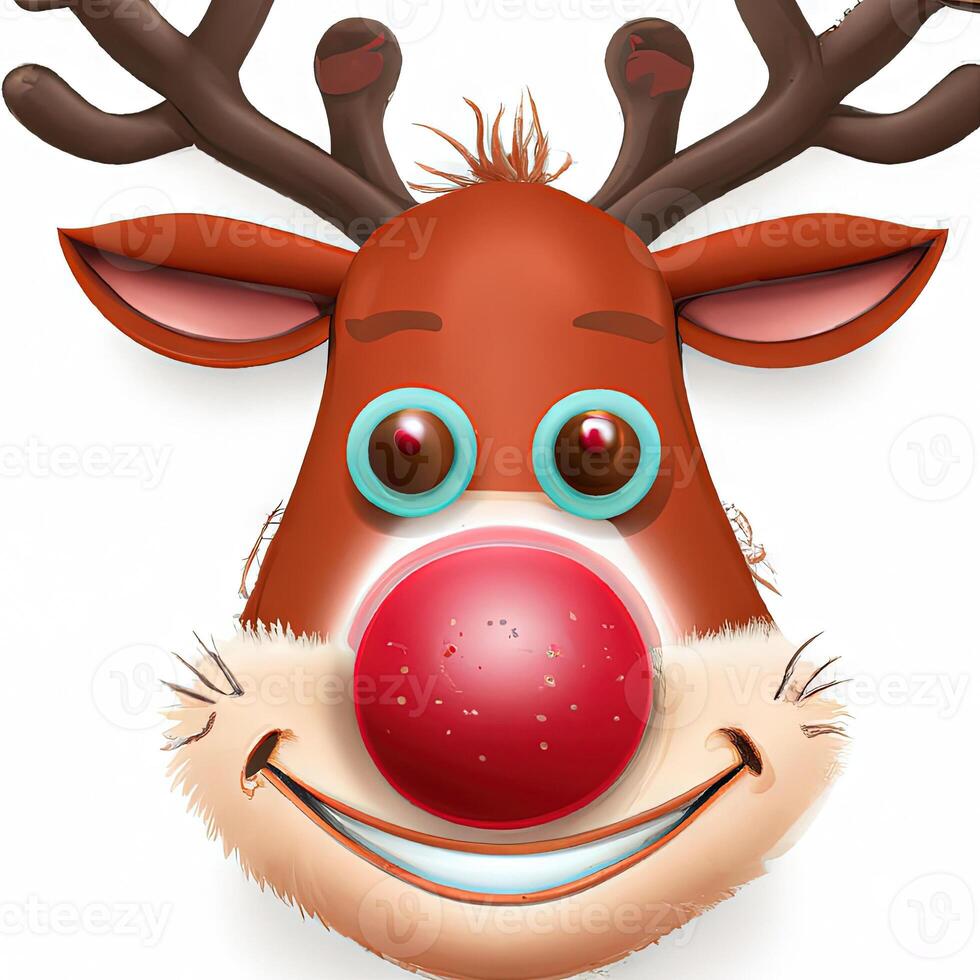 Rudolph the Red-nosed Reindeer illustration, Christmas concept photo