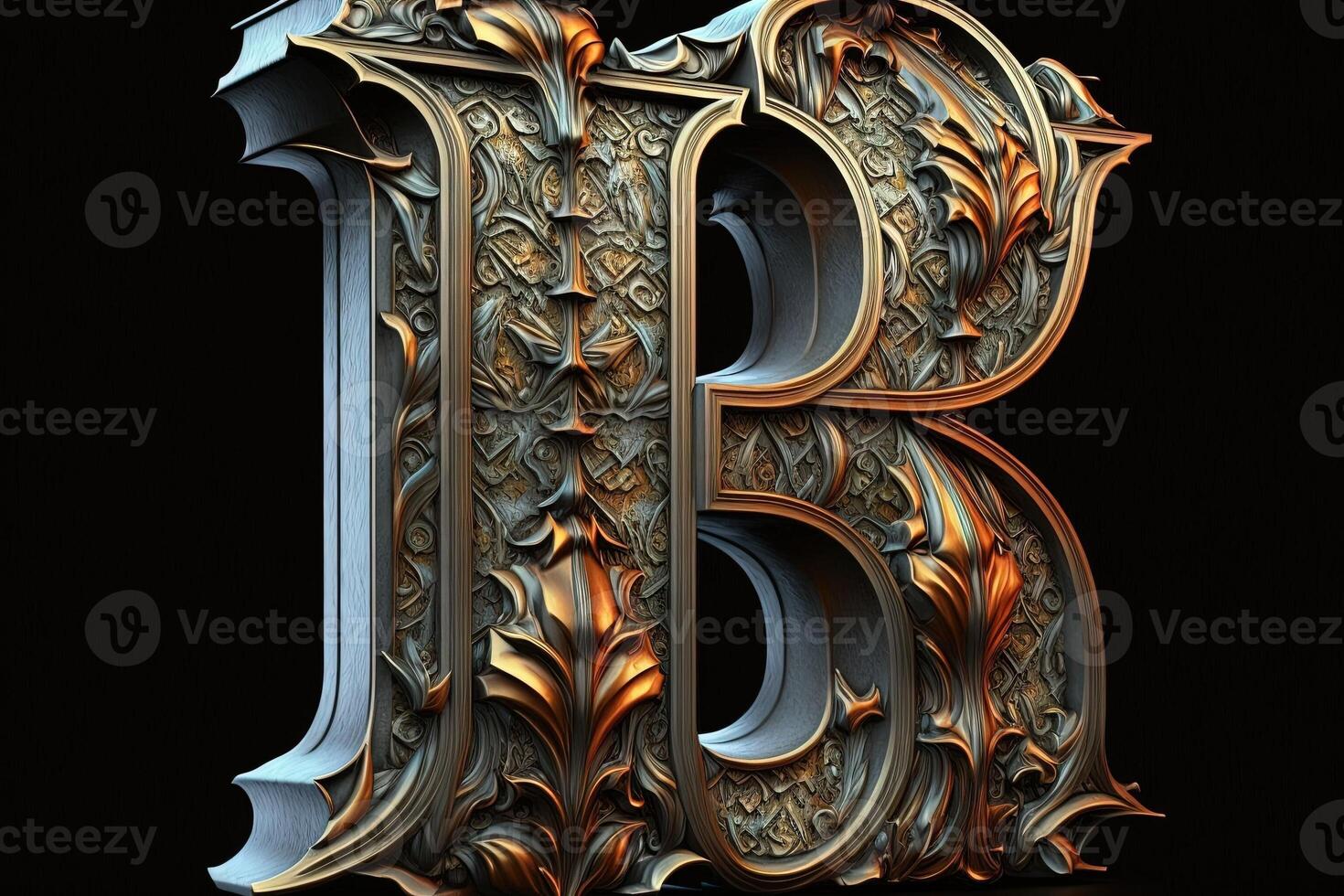 B 3d medieval letter Medieval style alphabet collection letter ...