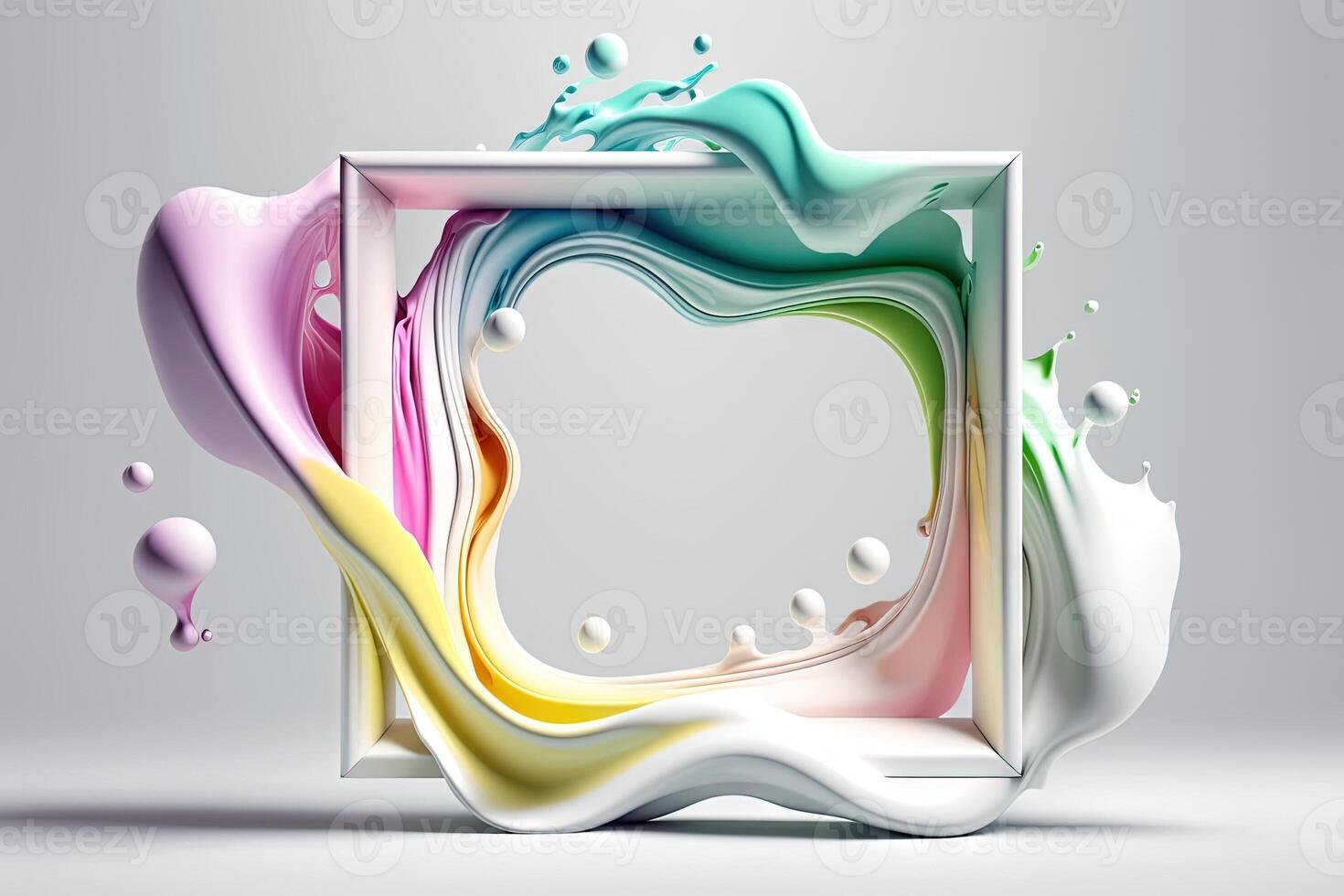 a frame with empy space on center pastel colors of spring illustration photo