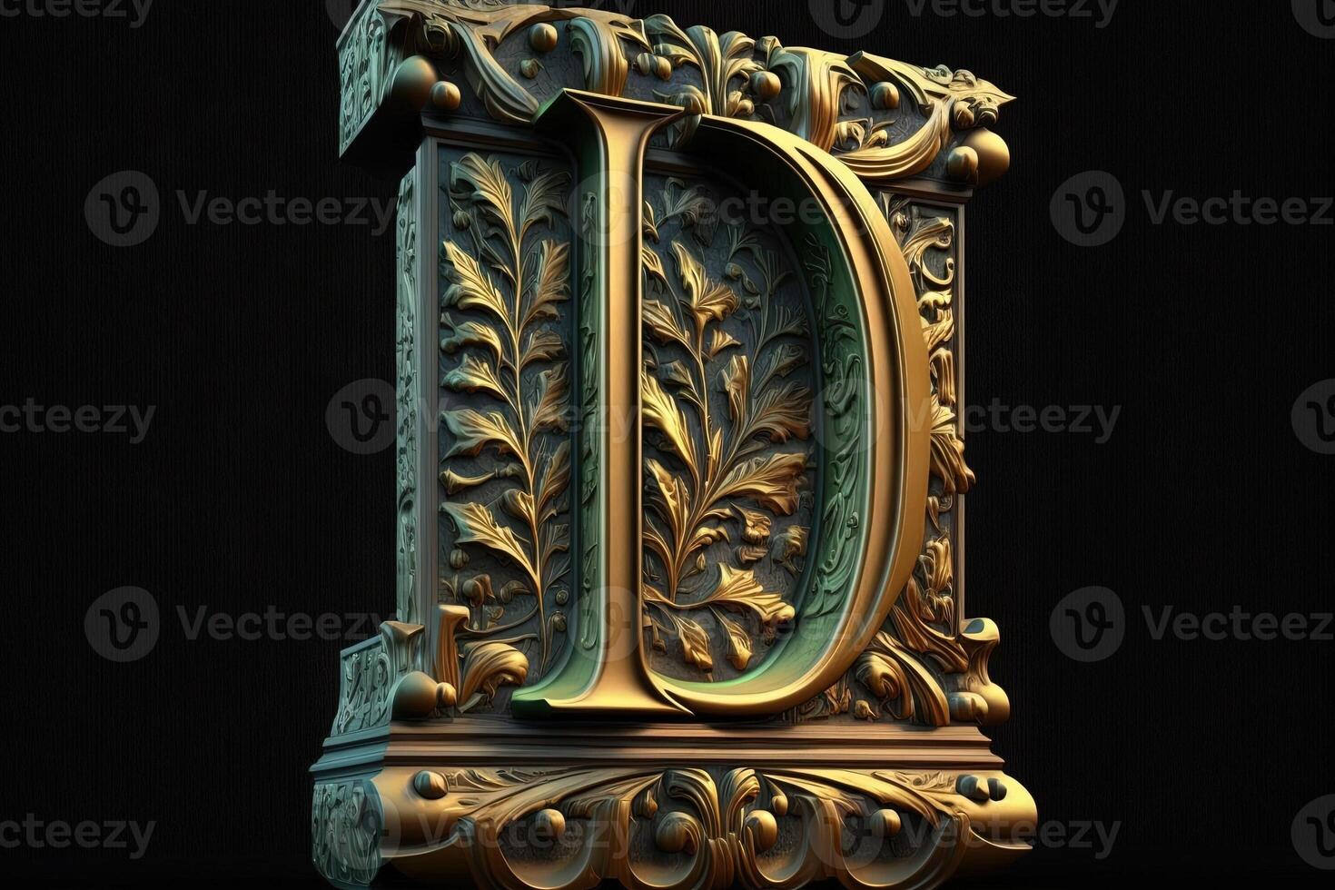 D 3d medieval letter Medieval style alphabet collection letter illustration photo