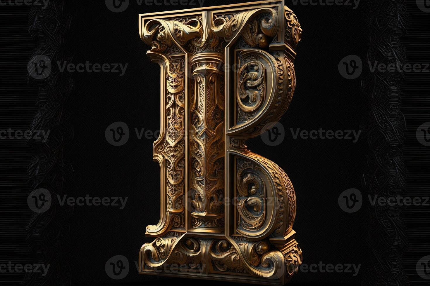 I 3d medieval letter Medieval style alphabet collection letter illustration photo