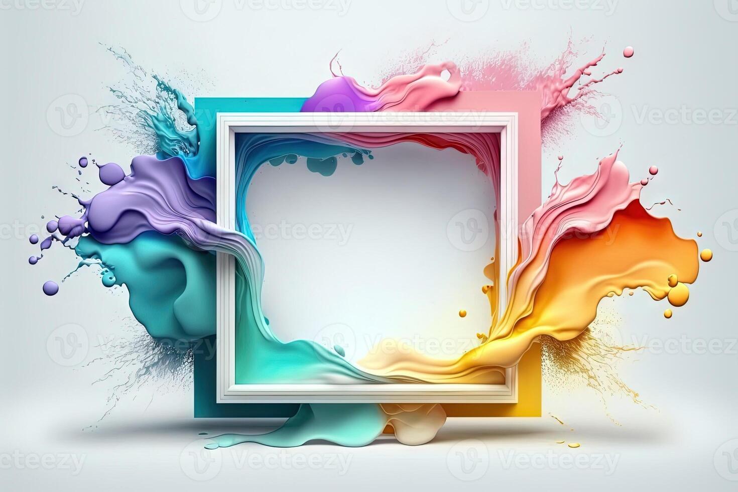 a frame with empy space on center pastel colors of spring illustration photo