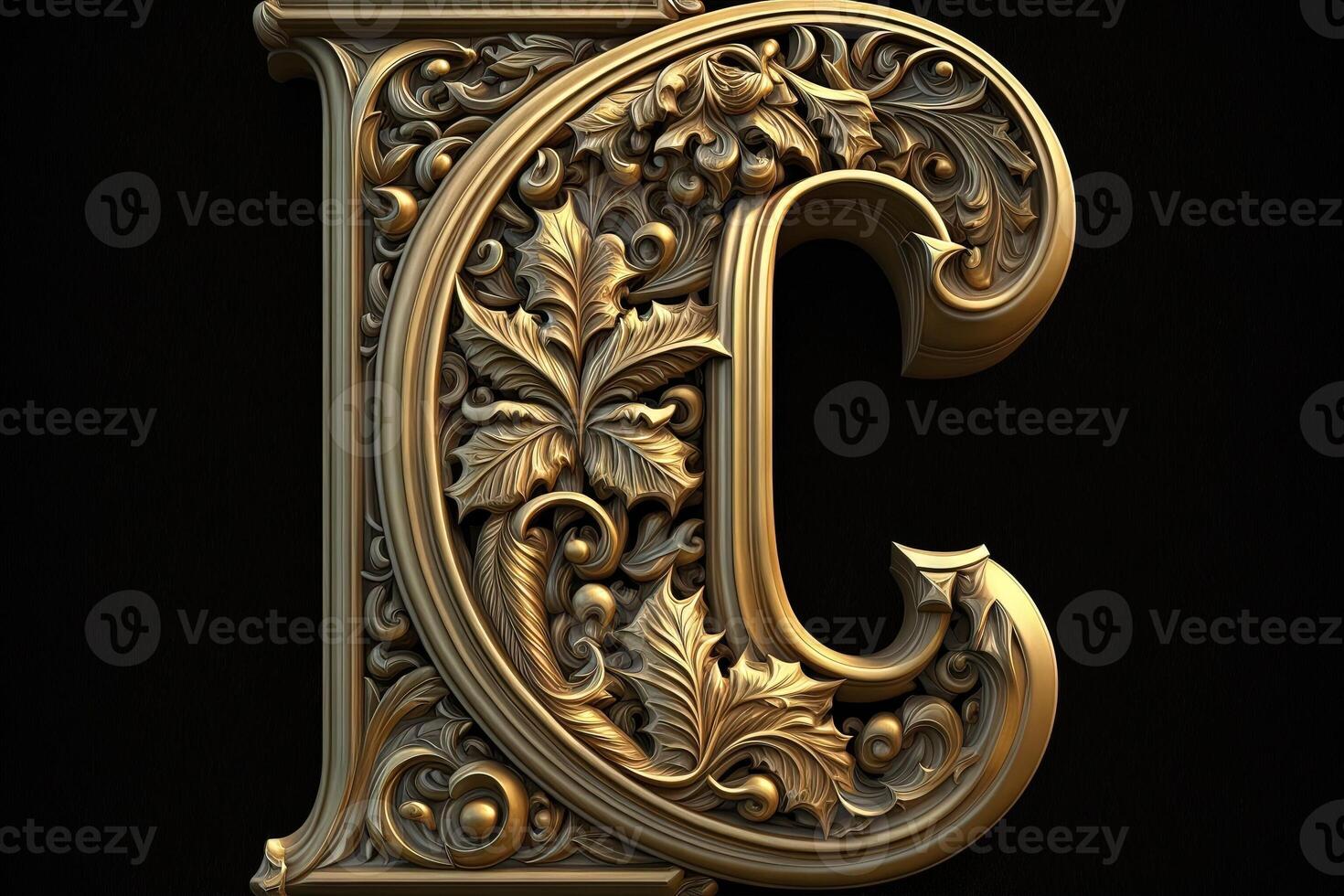 C 3d medieval letter Medieval style alphabet collection letter